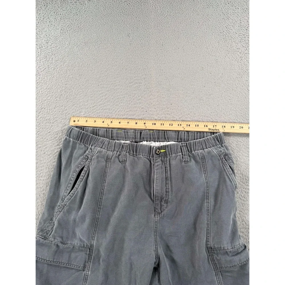 Tommy Bahama Relax Shorts Men Large Gray Drawstring Waist Cargo Pockets Mid Rise